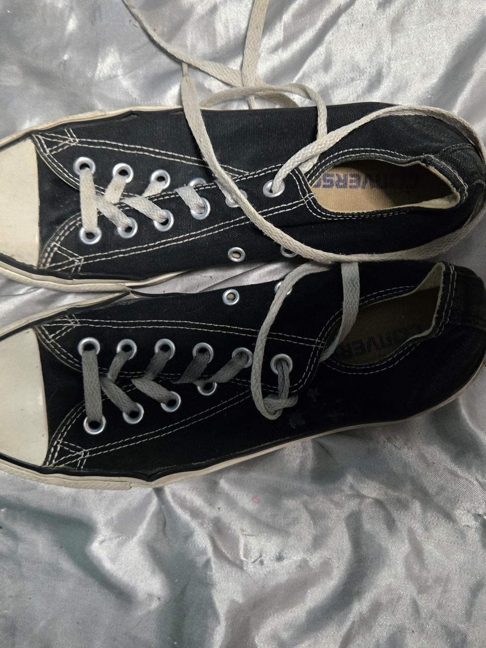 Converse Black Low-Top Canvas Sneakers with White Trim